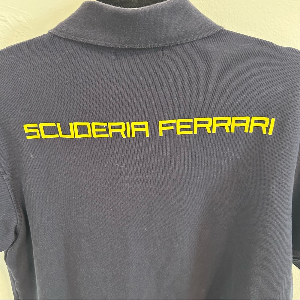 Ferrari Formula One Navy Blue Mens Polo Shirt Size Large Scuderia - Picture 2 of 6